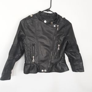 Girl's Urban Republic Black Faux Leather Jacket